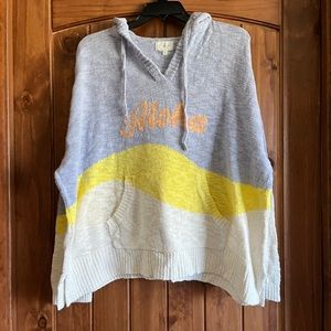 LOFT Lou & Grey XL hooded sweater. Aloha on front. Worn once/washed once.